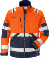 Fristads High vis softshelljack klasse 2 4083 Hi-vis oranje/marineblauw