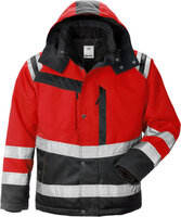 Fristads High vis winterjack klasse 3 4043 Hi-vis rood/zwart
