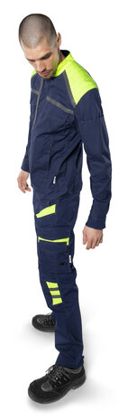 Fristads Broek 2552 Marineblauw/hi-vis geel