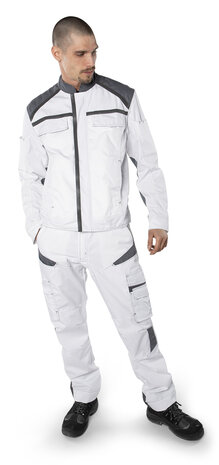 Fristads Broek 2552 Wit/grijs