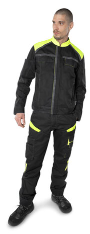 Fristads Broek 2552 Zwart/hi-vis geel