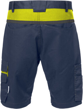 Fristads Korte broek 2562 Marineblauw/hi-vis geel