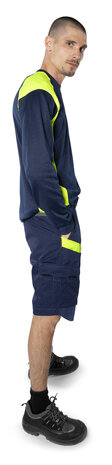 Fristads Korte broek 2562 Marineblauw/hi-vis geel