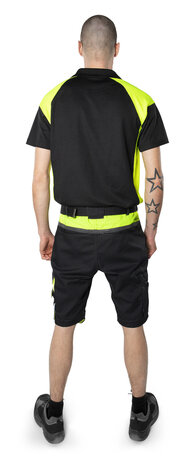 Fristads Korte broek 2562 Zwart/hi-vis geel