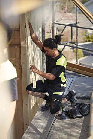 Fristads Korte broek 2562 Zwart/hi-vis geel