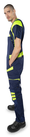 Fristads Amerikaanse overall 1555 Marineblauw/hi-vis geel