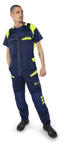 Fristads Amerikaanse overall 1555 Marineblauw/hi-vis geel