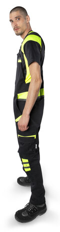 Fristads Amerikaanse overall 1555 Zwart/hi-vis geel
