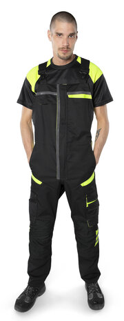Fristads Amerikaanse overall 1555 Zwart/hi-vis geel