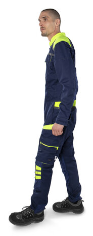 Fristads Overall 8555 Marineblauw/hi-vis geel