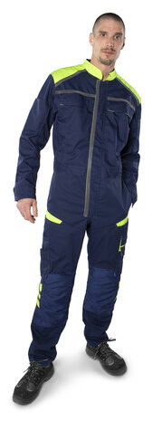 Fristads Overall 8555 Marineblauw/hi-vis geel