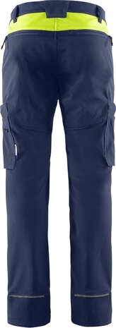 Fristads Stretch werkbroek 2653 Marineblauw/hi-vis geel