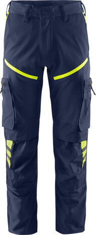 Fristads Stretch werkbroek 2653 Marineblauw/hi-vis geel