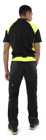 Fristads Stretch werkbroek 2653 Zwart/hi-vis geel