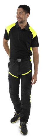 Fristads Stretch werkbroek 2653 Zwart/hi-vis geel