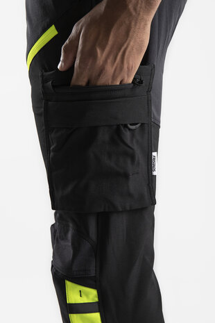 Fristads Stretch werkbroek 2653 Zwart/hi-vis geel