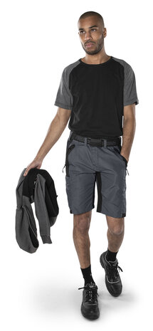 Fristads Service korte broek stretch 2543 Grijs/zwart