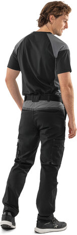 Fristads Heavy T-shirt 7046 Zwart/hi-vis geel 