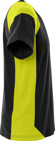 Fristads Heavy T-shirt 7046 Zwart/hi-vis geel 