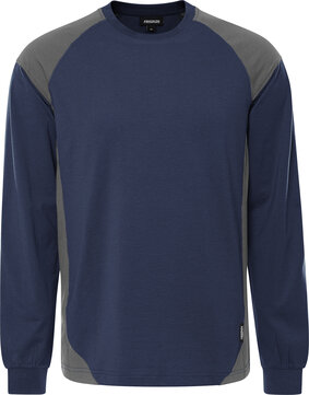 Fristads Heavy T-shirt lange mouw 7071 Marineblauw/grijs 