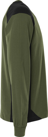 Fristads Heavy T-shirt lange mouw 7071 Legergroen/zwart 