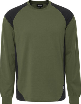 Fristads Heavy T-shirt lange mouw 7071 Legergroen/zwart 
