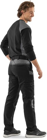 Fristads Heavy T-shirt lange mouw 7071 Zwart/grijs 