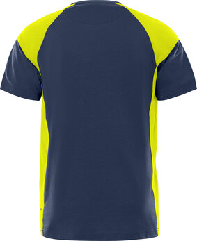 Fristads Heavy T-shirt 7046 Marineblauw/hi-vis geel 
