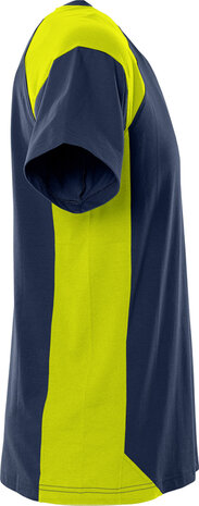 Fristads Heavy T-shirt 7046 Marineblauw/hi-vis geel 