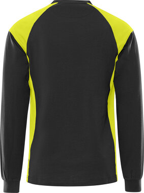 Fristads Heavy T-shirt lange mouw 7071 Zwart/hi-vis geel 