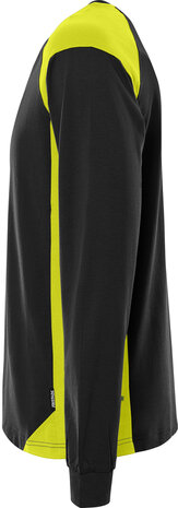 Fristads Heavy T-shirt lange mouw 7071 Zwart/hi-vis geel 