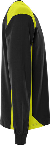 Fristads Heavy T-shirt lange mouw 7071 Zwart/hi-vis geel 