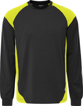 Fristads Heavy T-shirt lange mouw 7071 Zwart/hi-vis geel 