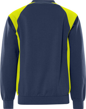 Fristads Sweater 7148 Marineblauw/hi-vis geel 