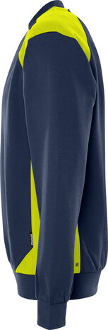 Fristads Sweater 7148 Marineblauw/hi-vis geel 