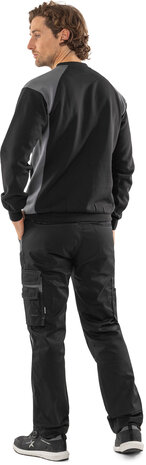 Fristads Sweater 7148 Zwart/hi-vis geel