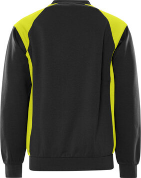 Fristads Sweater 7148 Zwart/hi-vis geel