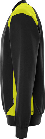 Fristads Sweater 7148 Zwart/hi-vis geel
