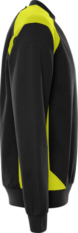 Fristads Sweater 7148 Zwart/hi-vis geel