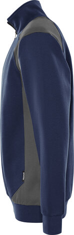 Fristads Sweater met korte rits 7048 Marineblauw/grijs 