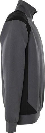 Fristads Sweater met korte rits 7048 Grijs/zwart 