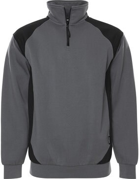 Fristads Sweater met korte rits 7048 Grijs/zwart 