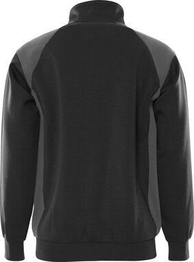 Fristads Sweater met korte rits 7048 Zwart/grijs 