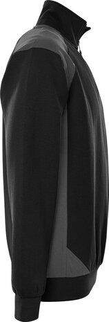Fristads Sweater met korte rits 7048 Zwart/grijs 