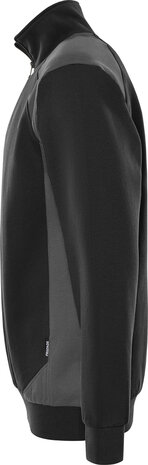 Fristads Sweater met korte rits 7048 Zwart/grijs 