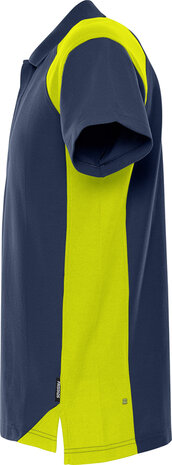 Fristads Heavy poloshirt 7047 Marineblauw/hi-vis geel 