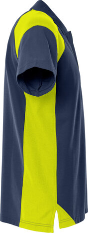 Fristads Heavy poloshirt 7047 Marineblauw/hi-vis geel 