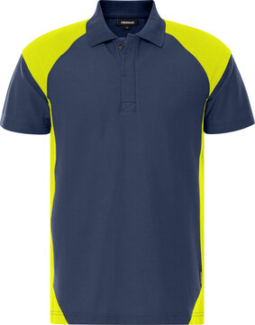 Fristads Heavy poloshirt 7047 Marineblauw/hi-vis geel 