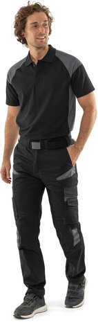 Fristads Heavy poloshirt 7047 Marineblauw/hi-vis geel 