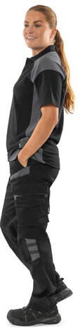 Fristads Heavy poloshirt 7047 Zwart/hi-vis geel 